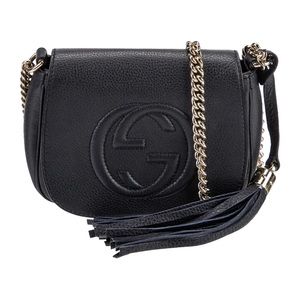 🚫SOLD‼️ GUCCI Small Soho Flap Pebbled Leather Crossbody Bag